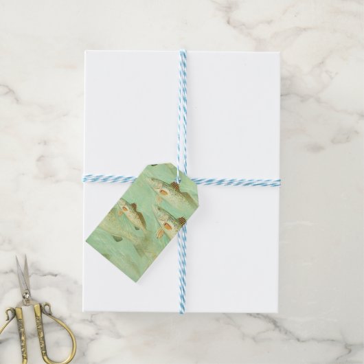 Bass Fish Pattern Cadeaulabel (Met Touw)