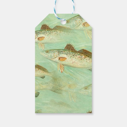 Bass Fish Pattern Cadeaulabel (Achterkant)