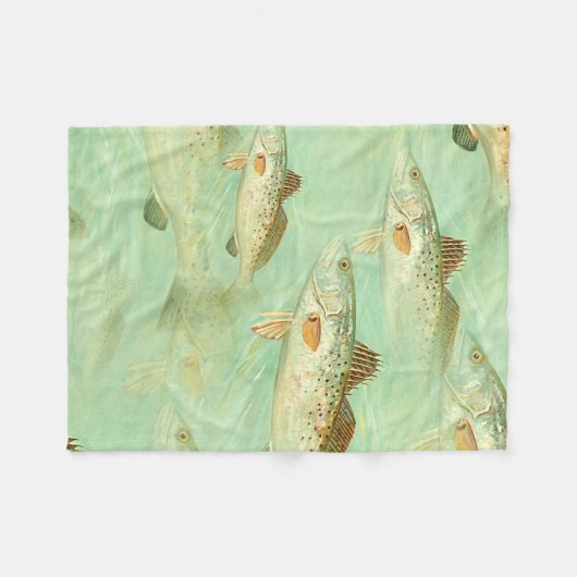 Bass Fish Pattern Fleece Deken (Voorkant (Horizontaal))