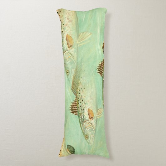 Bass Fish Pattern  Lichaamskussen (Voorkant Verticaal)