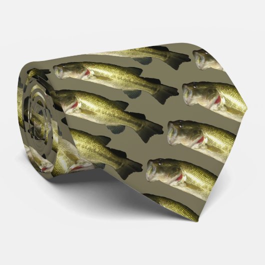 Bass Fish Pattern Modern Mannen Stropdas (Opgerold)