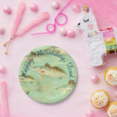 Bass Fish Pattern  Papieren Bordje (Feest)