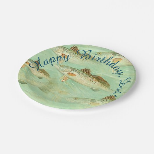 Bass Fish Pattern  Papieren Bordje (Gekanteld)