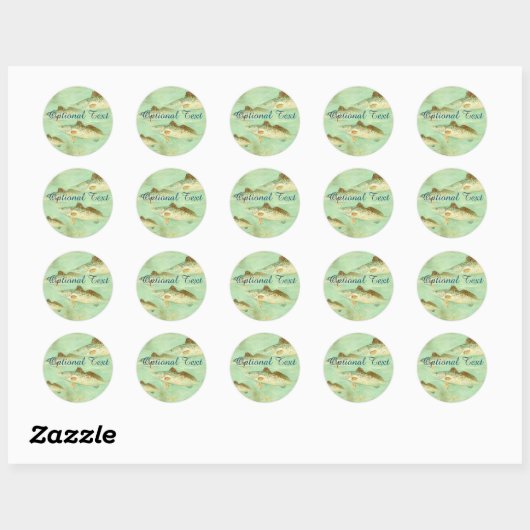 Bass Fish Pattern Ronde Sticker (Vel)