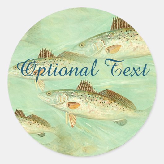 Bass Fish Pattern Ronde Sticker (Voorkant)