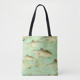 Bass Fish Pattern Tote Bag
