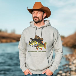 Bass Fish Reel Mannen Draag Cowboy Petten Hoodie