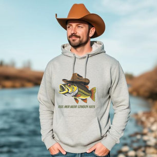 Bass Fish Reel Mannen Draag Cowboy Petten Hoodie