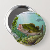 Bass Fish Ronde Button 4,0 Cm (Voorkant /achterkant)