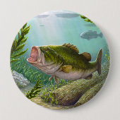 Bass Fish Ronde Button 4,0 Cm (Voorkant)