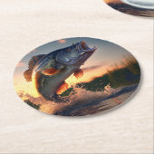 Bass Fish Ronde Kartonnen Onderzetter (Gebogen)