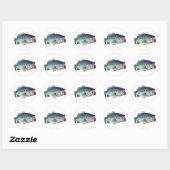 Bass Fish Ronde Sticker (Vel)