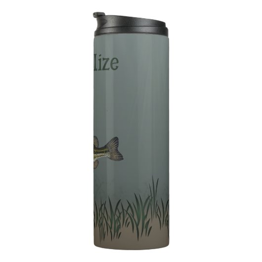 Bass Fish Scene - Gepersonaliseerd Thermosbeker (Geroteerd rechts)