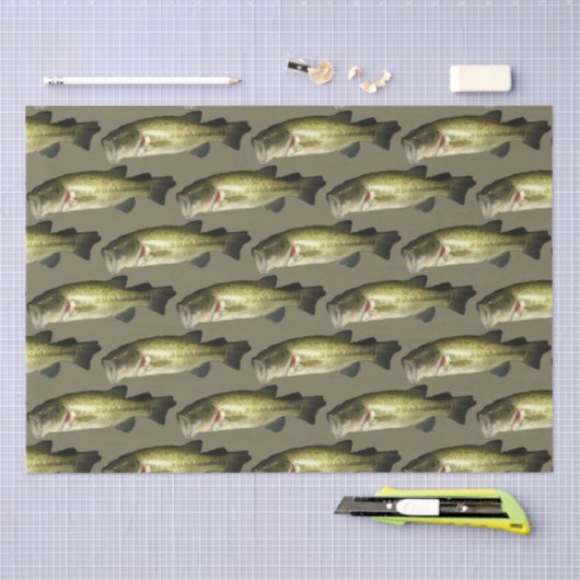 Bass Fish Sport Pattern Mannen Tissuepapier (Craft)