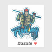 Bass Fisherman Fish Rod Sticker | Afgesneden Stick (Vel)