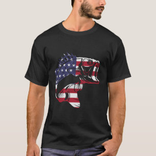 Bass Fisherman Vist geschenken Amerikaanse vlag Vi T-shirt