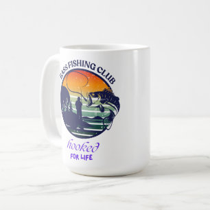 Bass Fishing Club Retro Zonsondergang Koffiemok