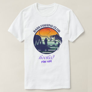 Bass Fishing Club Retro Zonsondergang T-shirt