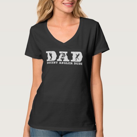 Bass Fishing DAD Decent Angler Dude Cool Fathers D T-shirt (Voorkant)