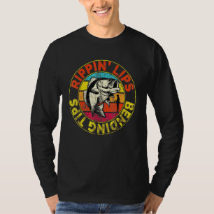 Bass Fishing For Men Fishing Rippin Lips Bending T T-shirt