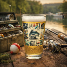  Bass Fishing Lures Barware Visser Pint  