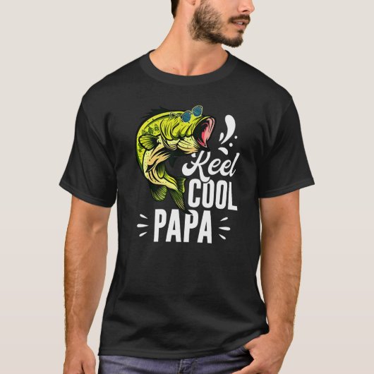 Bass Fishing Sunglasses Father's Day Reel Cool Pap T-shirt (Voorkant)
