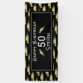 Bass Gevist 50e Verjaardag Zwart Gepersonaliseerd  Spandoek (Verticaal)