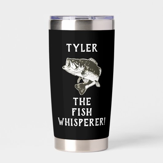 Bass Gevist Fish Whisperer Naam Funny Angler Geïsoleerde Drinkbeker (Voorkant)