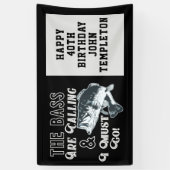 Bass Gevist Happy Birthday Banner Add Age (Verticaal)