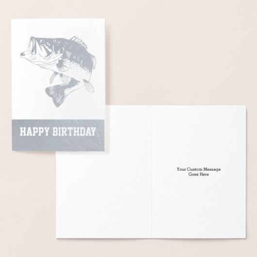 Bass Gevist Happy Birthday Mannen Folie Kaarten (Display)