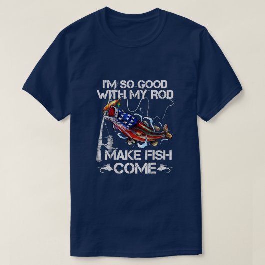 Bass Gevist Rod Vist Amerikaanse vlag T-shirt (Design voorkant)