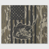 Bass Gevist Visser Camo Vlag Bottomland Camo Cadeaupapier (Vlak)
