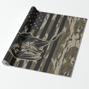 Bass Gevist Visser Camo Vlag Bottomland Camo Cadeaupapier