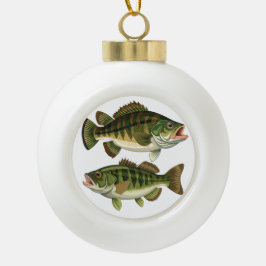 Bass Gevist Vissers en Vissers Keramische Bal Ornament