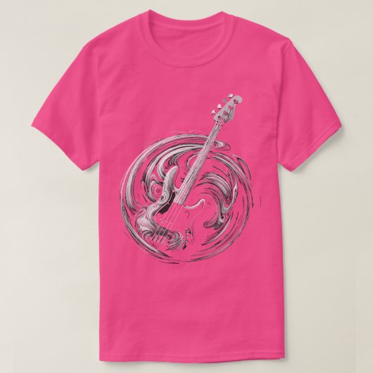 Bass gitaar kunst t-shirt (Design voorkant)