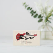 Bass gitaarleraar visitekaartje (Staand voorkant)