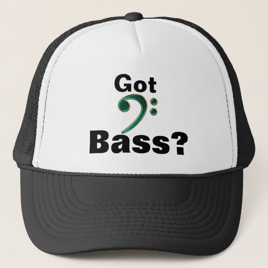 Bass? Green Bass Clef Music Pet (Voorkant)