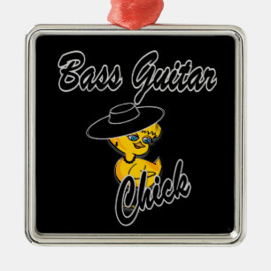 Bass Guitar 4 Metalen Ornament