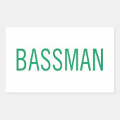 Bass Guitar Bassman Rechthoekige Sticker (Voorkant)