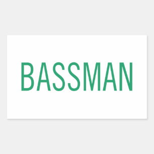 Bass Guitar Bassman Rechthoekige Sticker