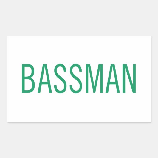 Bass Guitar Bassman Rechthoekige Sticker (Voorkant)