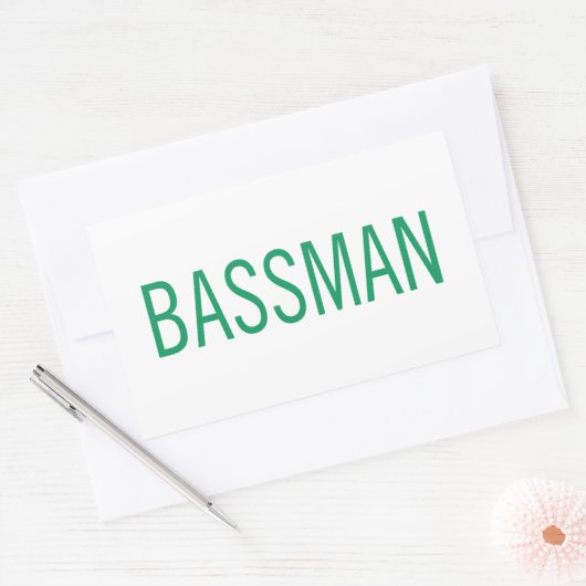 Bass Guitar Bassman Rechthoekige Sticker (Envelop)