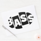 Bass Guitar Black haalt tekstontwerp uit Ovale Sticker (Envelop)