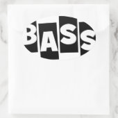 Bass Guitar Black haalt tekstontwerp uit Ovale Sticker (Tas)