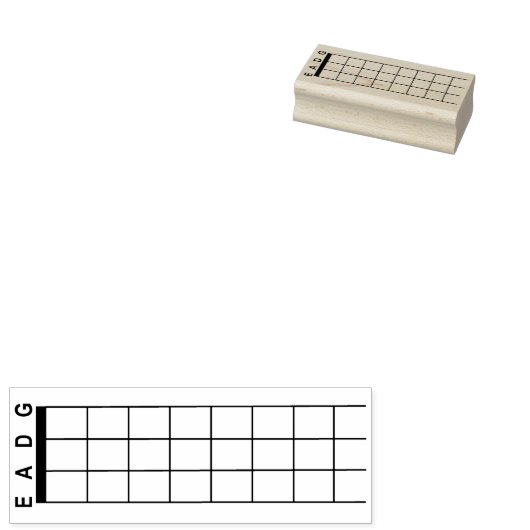 Bass Guitar Blank Fretboard Rubberstempel (Gestempeld)
