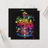 Bass Guitar Color splash Kaart (Voorkant / Achterkant in situ)