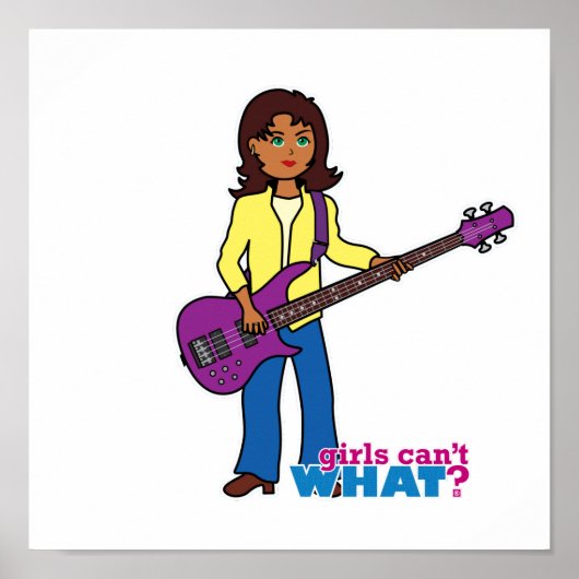 Bass Guitar Girl Poster (Voorkant)