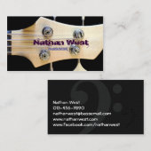 Bass Guitar Headstock Met Naam Visitekaartje (Voorkant / Achterkant)
