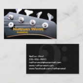 Bass Guitar Headstock Met Naam Visitekaartje (Voorkant / Achterkant)