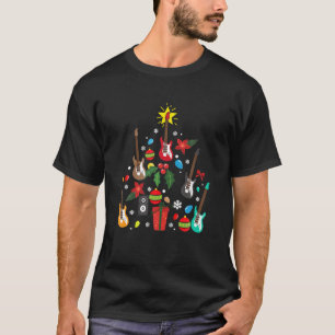 Bass Guitar-kerstboom Guitar Player Musicus T-shirt